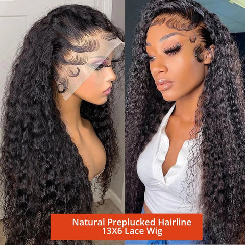 13x4 Lace Frontal Wig Deep Wave Glueless Human Hair Wigs Transparent 13x6 Lace Front Wigs