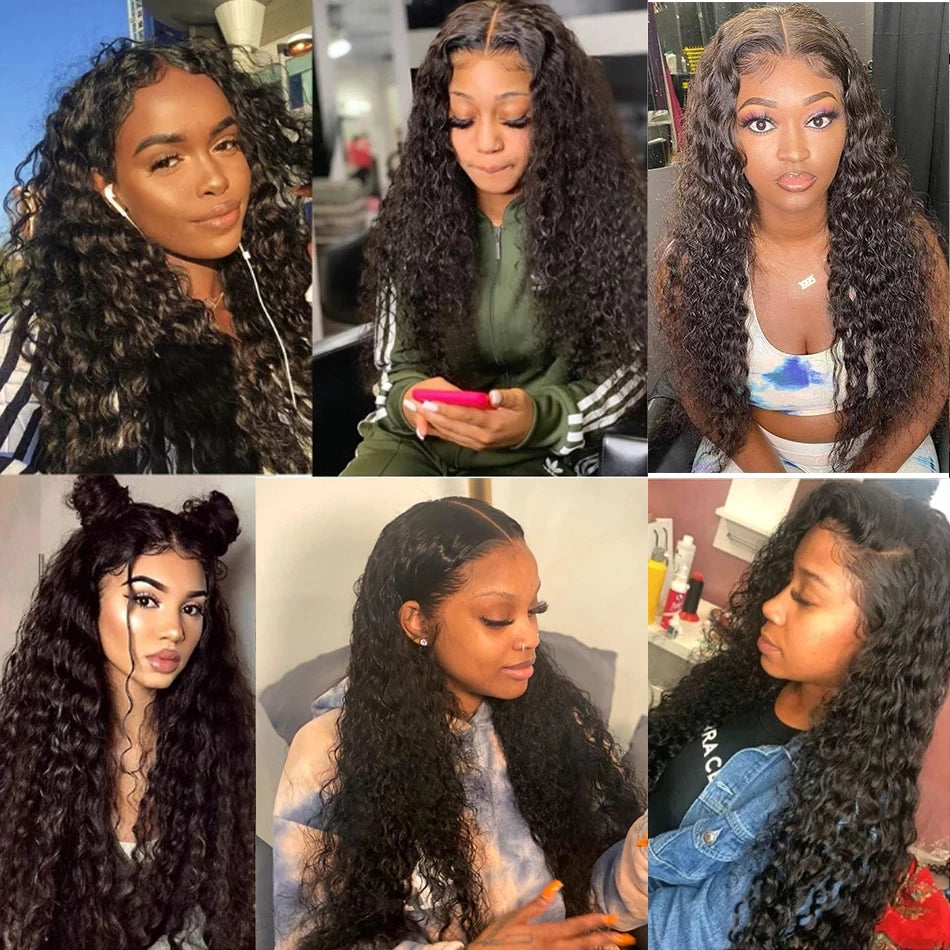 13x4 Lace Frontal Wig Deep Wave Glueless Human Hair Wigs Transparent 13x6 Lace Front Wigs