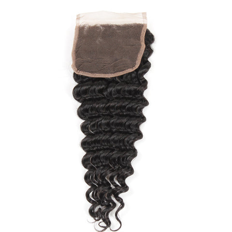 Meetu Hair Deep Wave Human Hair 4x4 Lace Closure